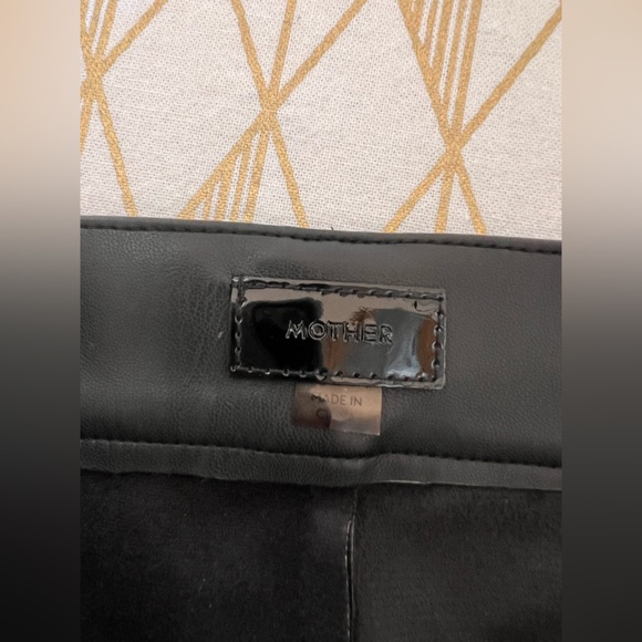 MOTHER High Waisted Tunnel Vision Pleated Wide Leg Faux Leather Pants Size 27 - Picture 9 of 16